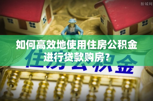 南港如何高效地使用住房公积金进行贷款购房？